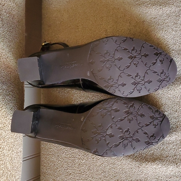 EUC Matisse heels leather upper size 7M brown black shiny glossy - Picture 7 of 11